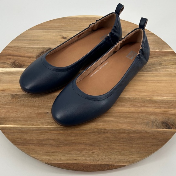 Fitflop Shoes - NEW FitFlop Allegro Midnight Navy Leather Ballerina Flats Size 10